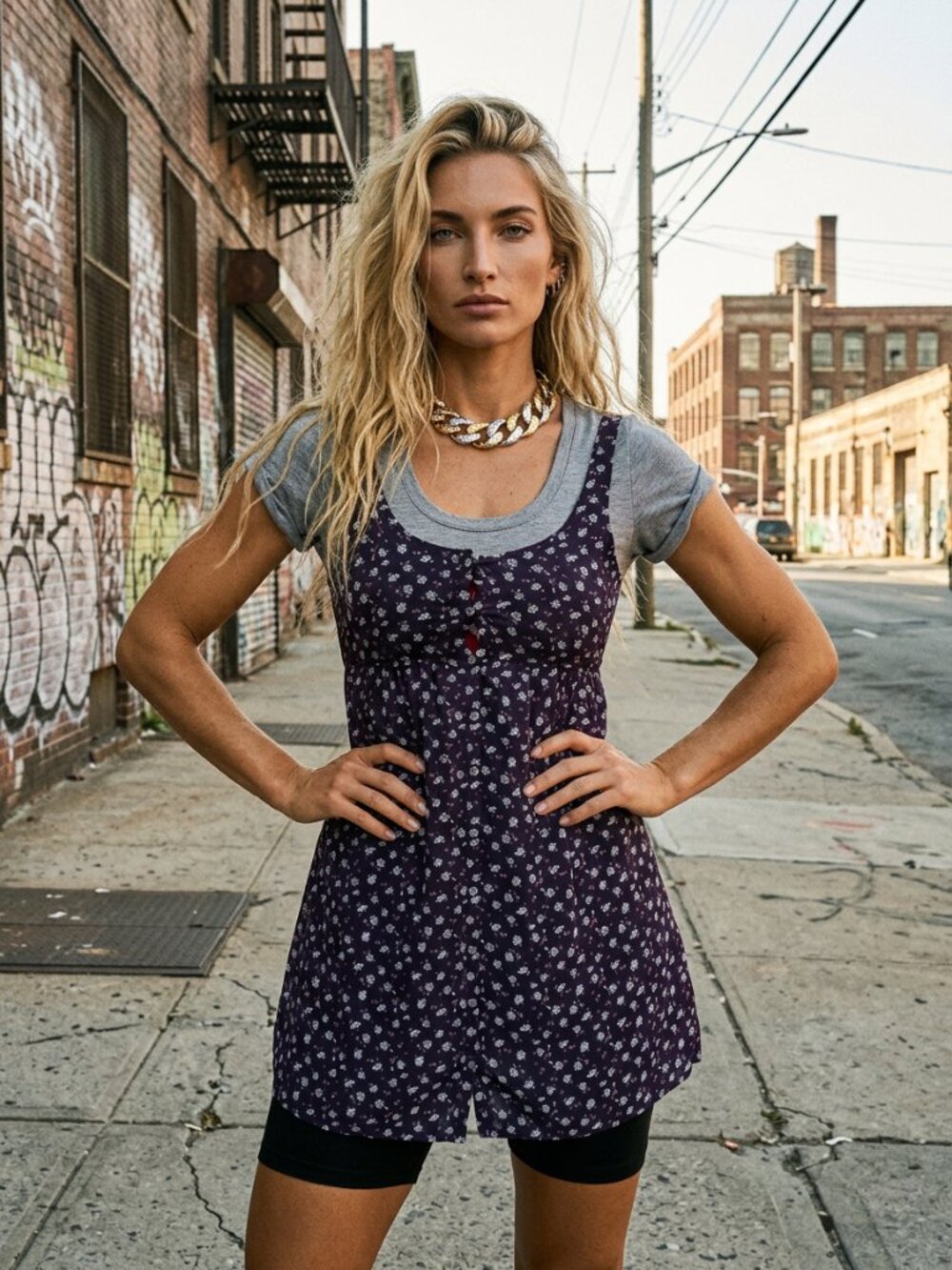 Abercrombie & Fitch Floral Mini Denim Tank Dress Front Button Down Sexy